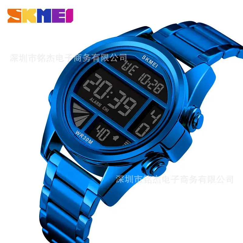 SKMEI Men's Digital Watch Black Steel Band Waterproof - Image 8