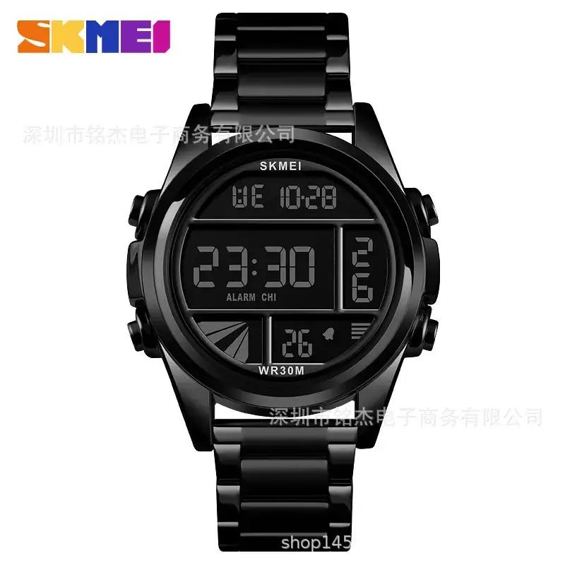 SKMEI Men's Digital Watch Black Steel Band Waterproof - Image 4