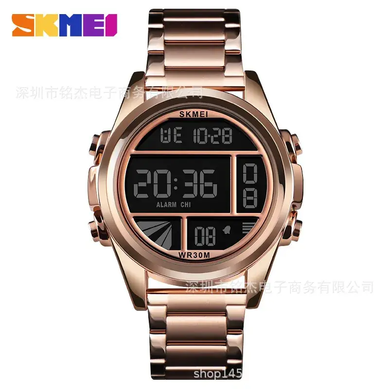 SKMEI Men's Digital Watch Black Steel Band Waterproof - Image 5