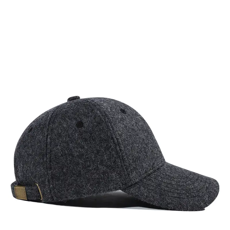 Gray Wool Raccoon Cap XL Thick Winter