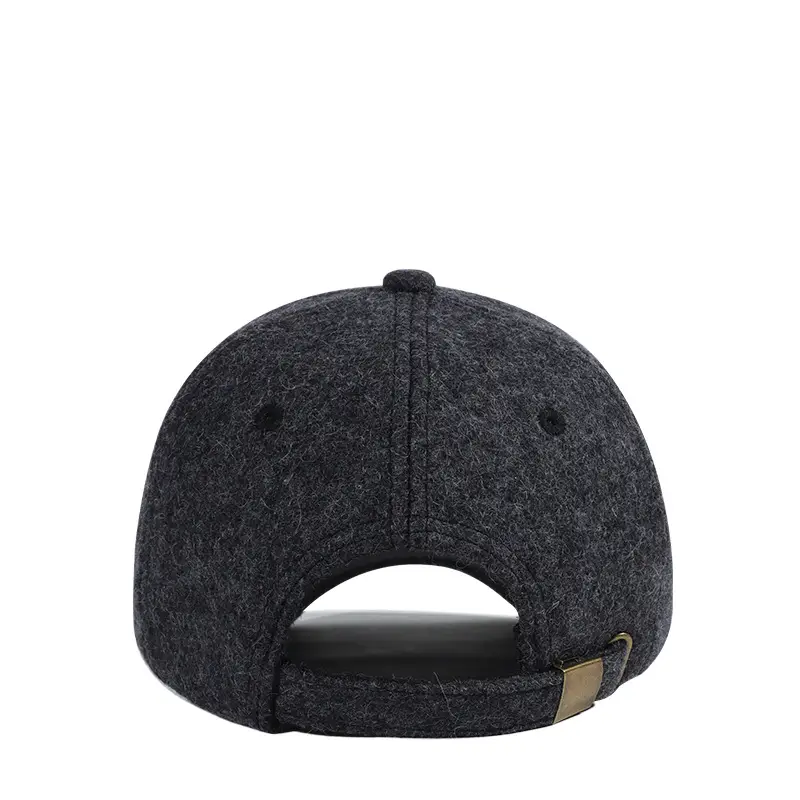 Gray Wool Raccoon Cap XL Thick Winter