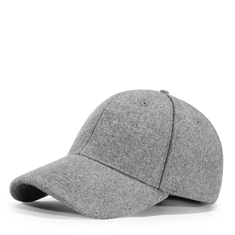 Gray Wool Raccoon Cap XL Thick Winter