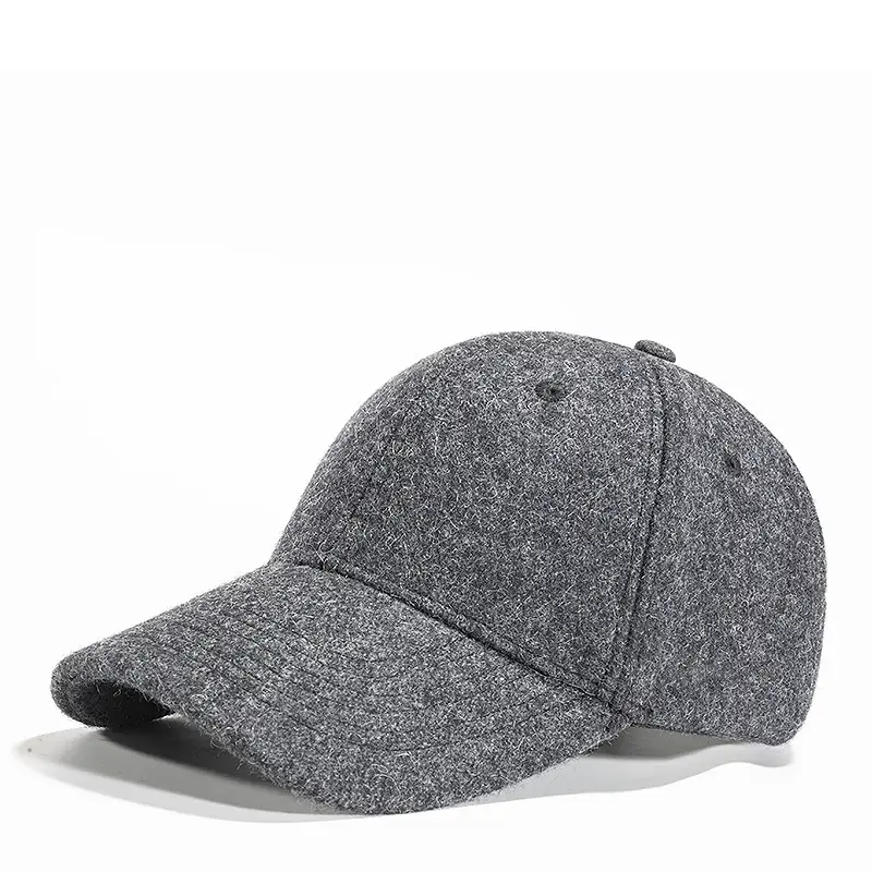 Gray Wool Raccoon Cap XL Thick Winter