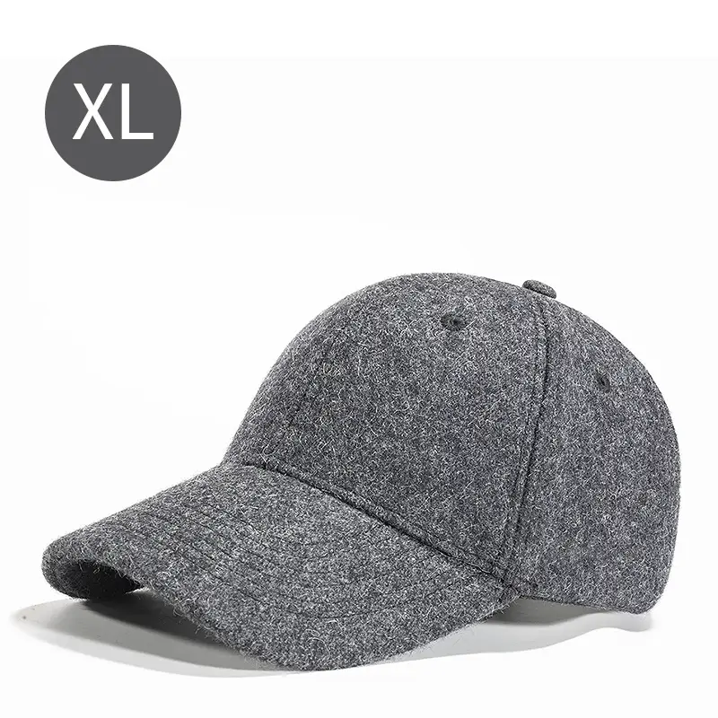 Gray Wool Raccoon Cap XL Thick Winter