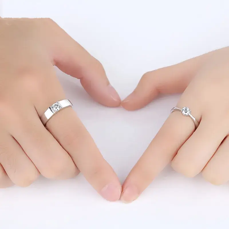 Couple's Diamond Engraved Wedding Rings for Men & Women