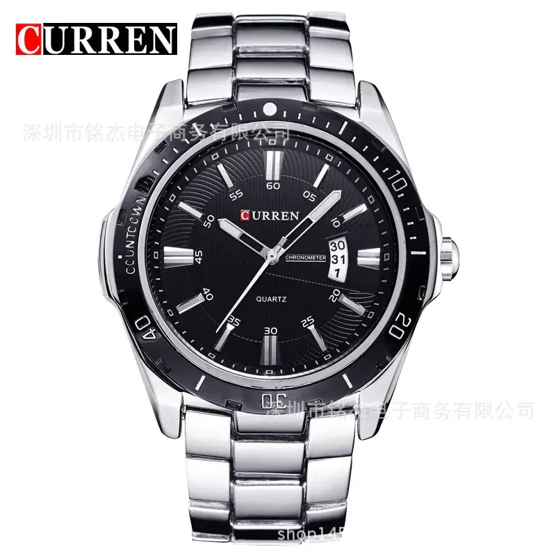 Curren Men's Black Dial Quartz Watch with Calendar - Image 2