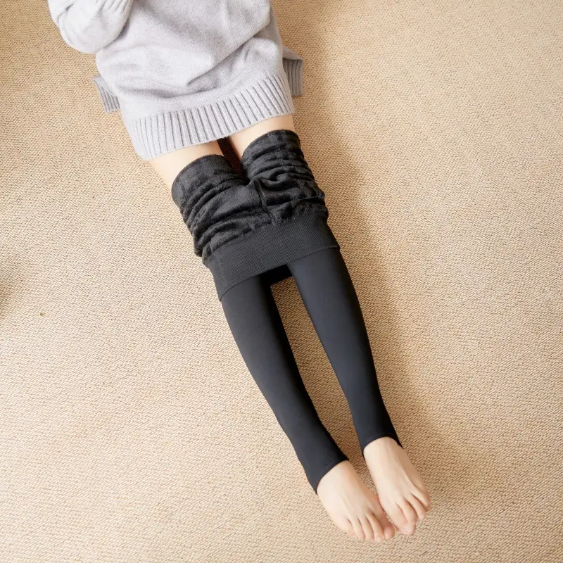 Fleece Lined Thick Pearl Velvet Leggings Winter Warm - Image 2