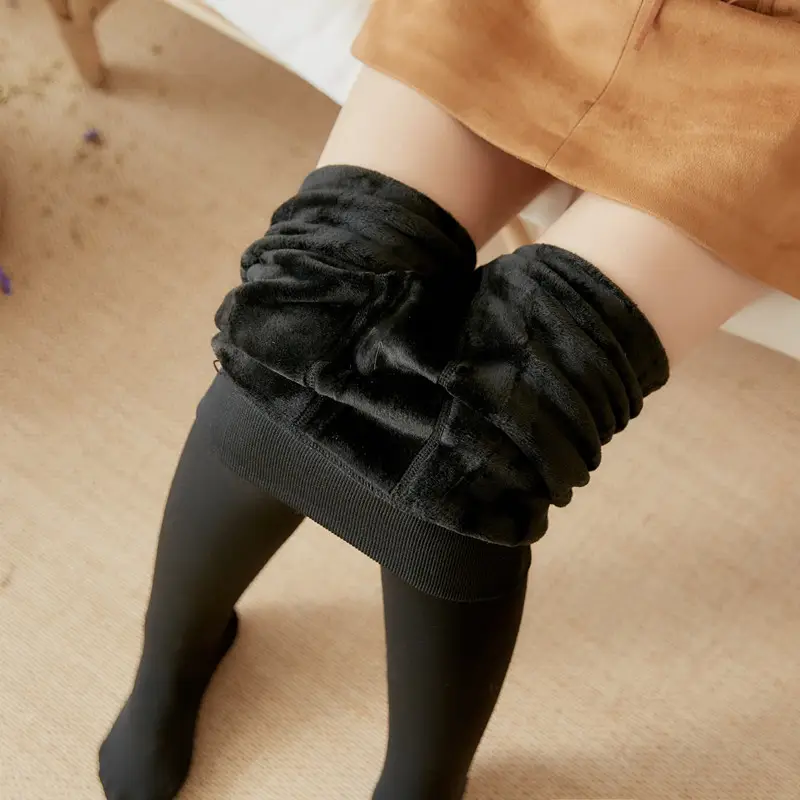 Fleece Lined Thick Pearl Velvet Leggings Winter Warm - Image 4