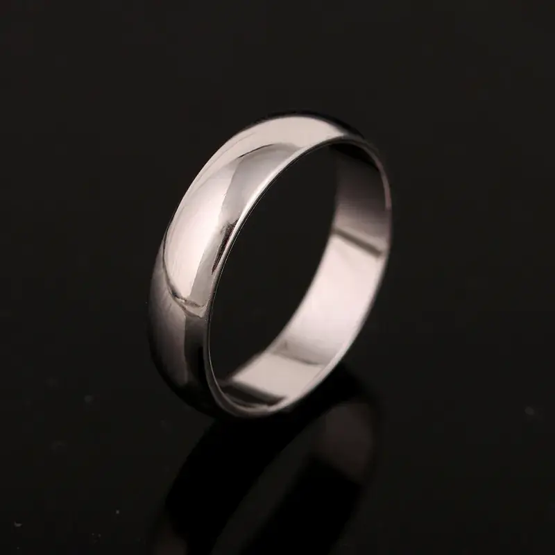 18K Gold Couple Ring for Men Women 20mm Smooth Finish - Image 2
