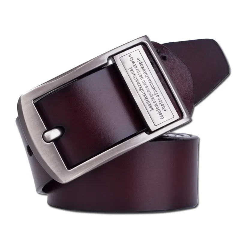 Men's Black Genuine Leather Pin Buckle Belt - Image 9