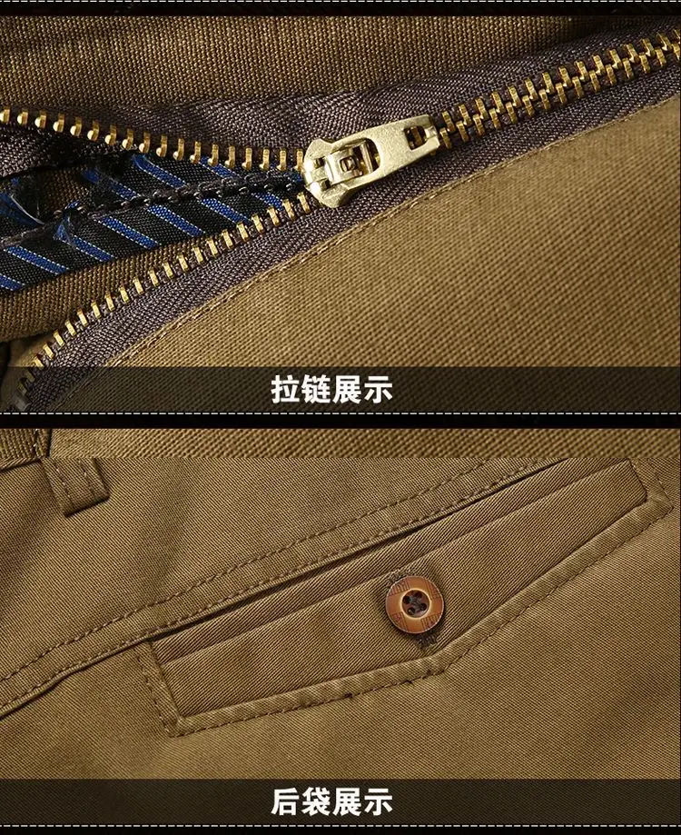 Autumn Winter Men's High Waist Business Pants Brown — feature 18