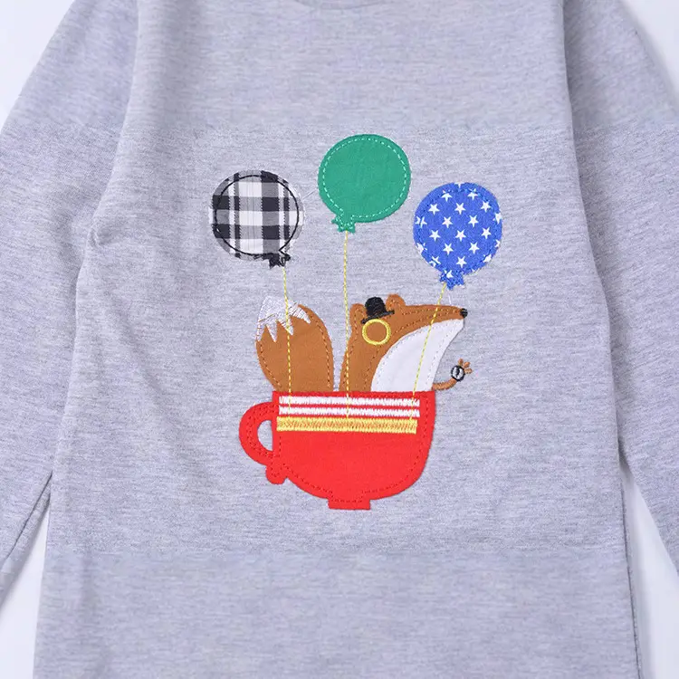Autumn New Long Sleeve Boys T-Shirt Gray - Image 4