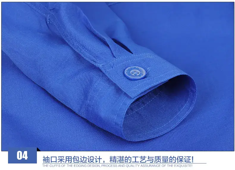 Men Light Blue Long Sleeve Work Suit Summer Labor Protection - Image 5