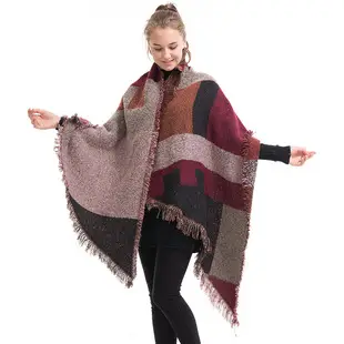 Women's Cream Knitted Hooded Shawl Large — feature 5