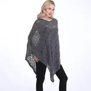 Women's Cream Knitted Hooded Shawl Large — feature 6