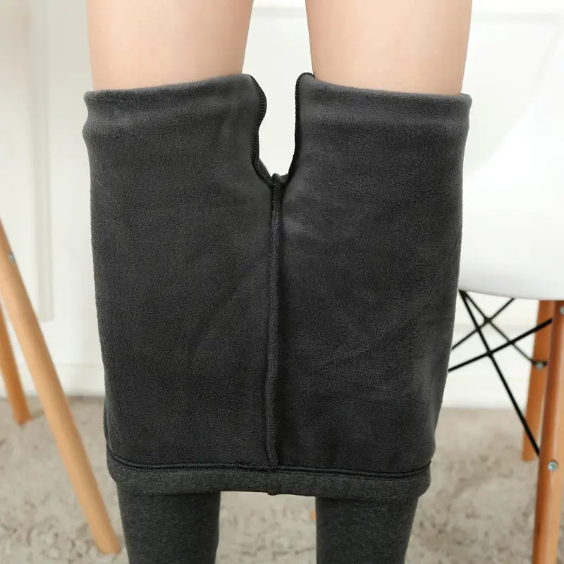 Fleece Leggings Women Warm Thick Black 6 Size - Image 4