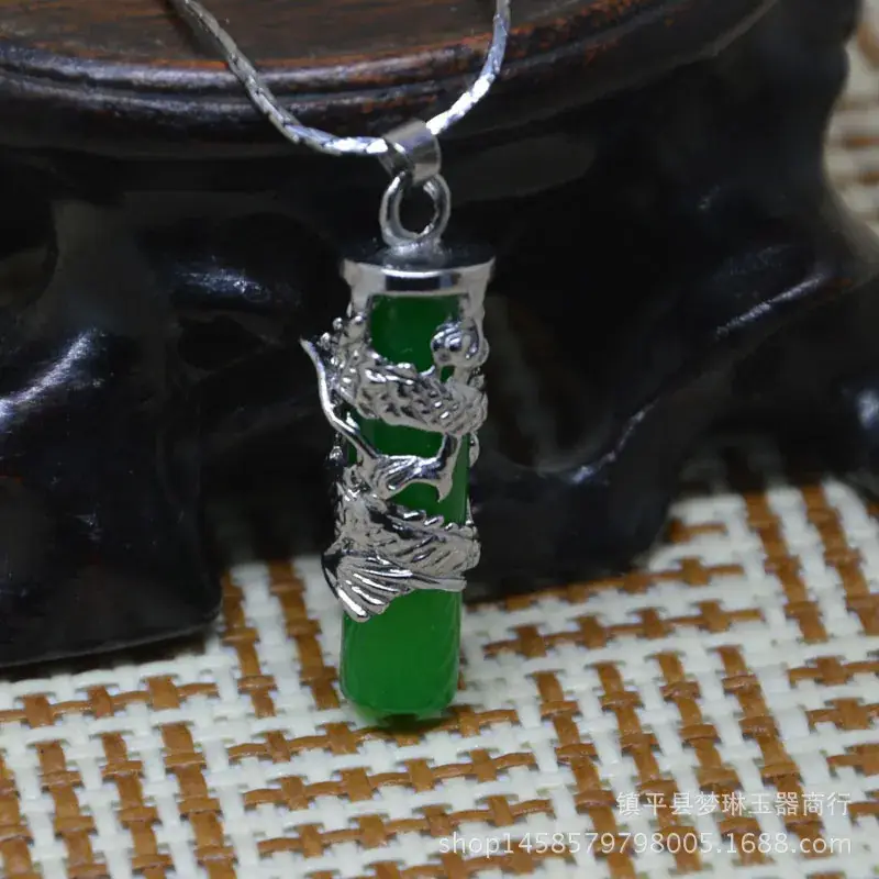 Malay Jade Necklace Panlong Column Pendant Wholesale - Image 4