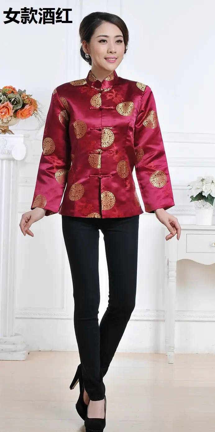 Men's Red Chinese Tang Suit Long Sleeve Ethnic Uniform — feature 12