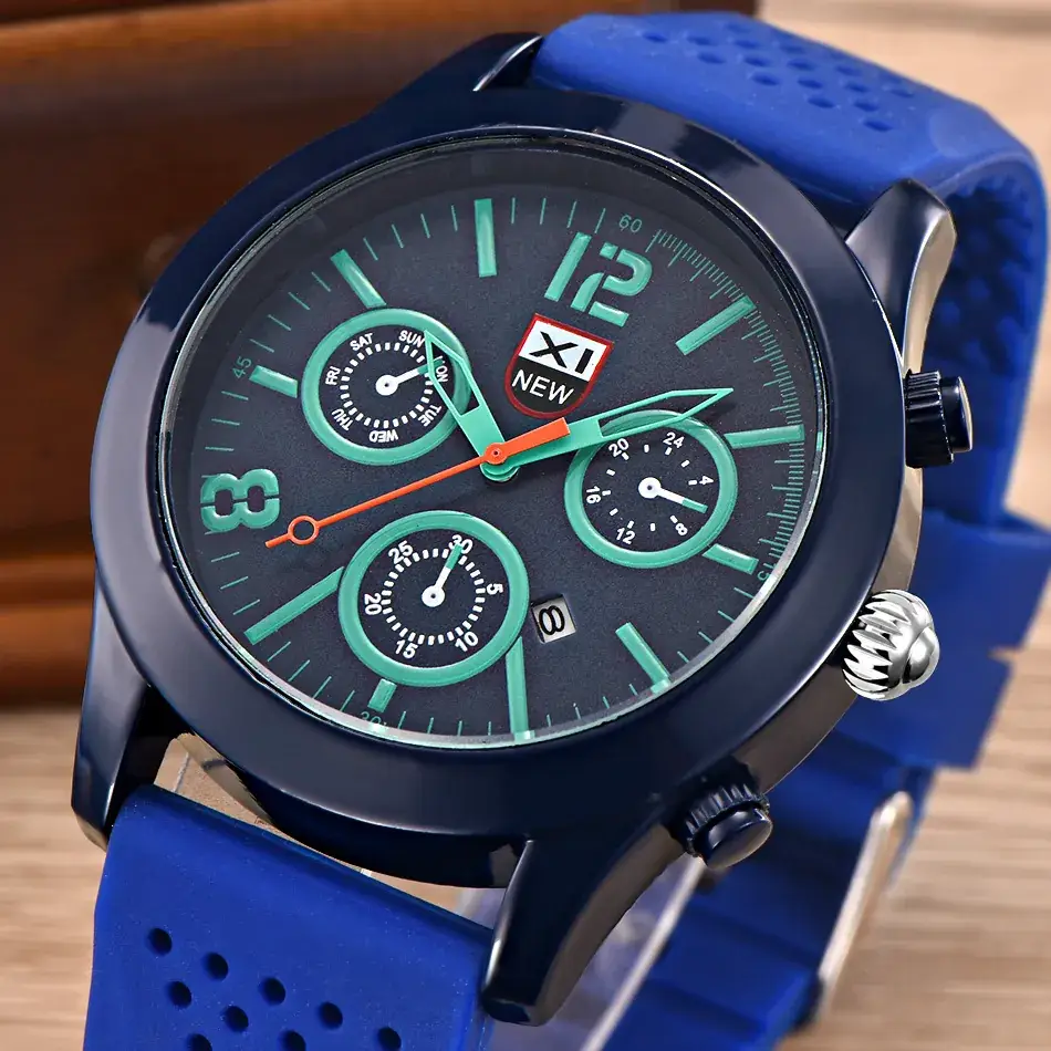 Men's Black Silicone Sports Quartz Wrist Watch - Image 17