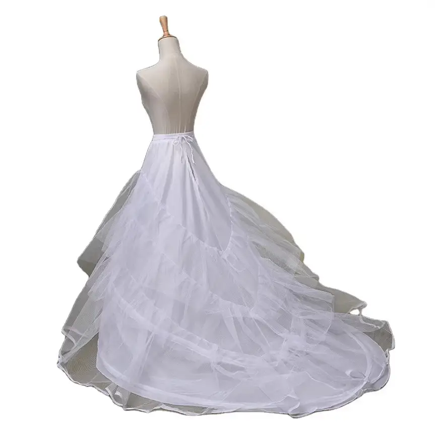 White Large Tail Skirt for Export Wedding Dress - Image 6