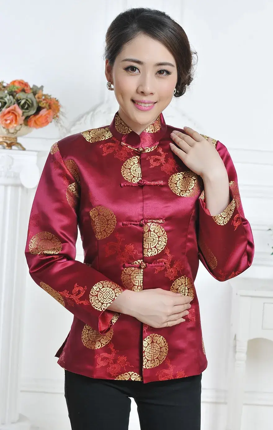 Men's Red Traditional Tang Suit Long Sleeve Ethnic Festive Wear - Image 7