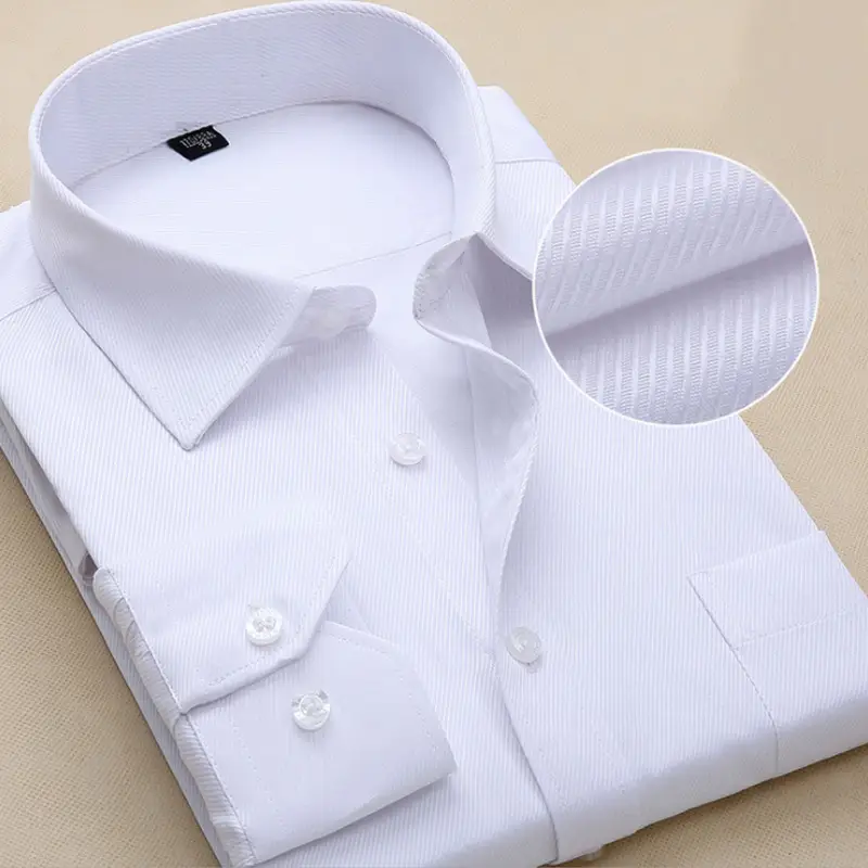 Black Slim Fit Long Sleeve Shirt for Men - Image 4