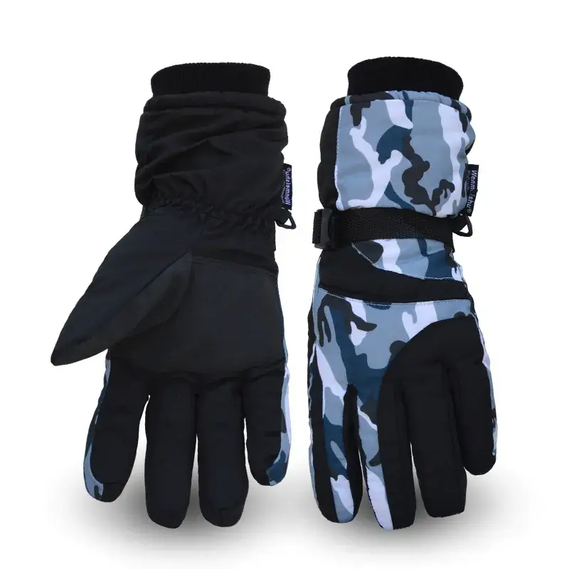 Factory Outdoor Skiing Gloves Pink Patterned Winter Warm Non-Slip - Image 2
