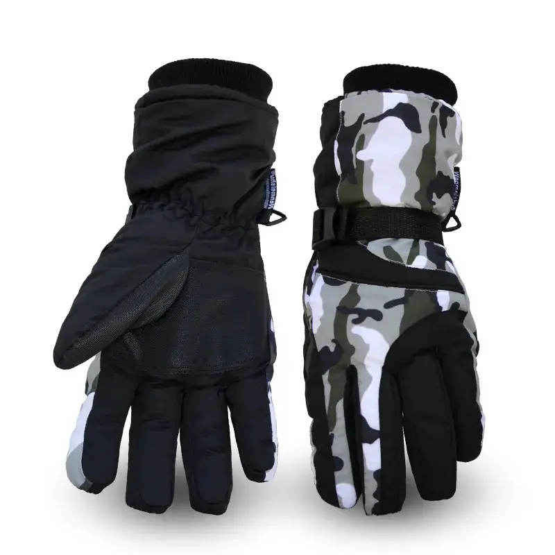 Factory Outdoor Skiing Gloves Pink Patterned Winter Warm Non-Slip - Image 3