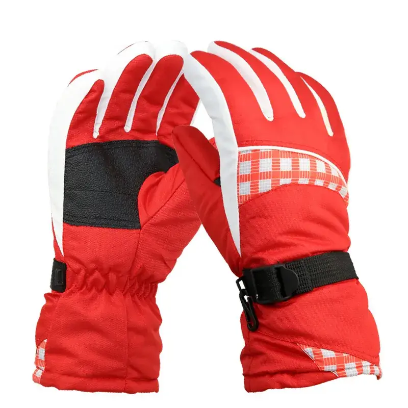 Factory Outdoor Skiing Gloves Pink Patterned Winter Warm Non-Slip - Image 7