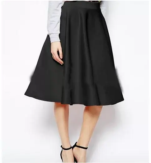 Women's Peach Pleated Skirt Over-the-Knee Large — feature 5
