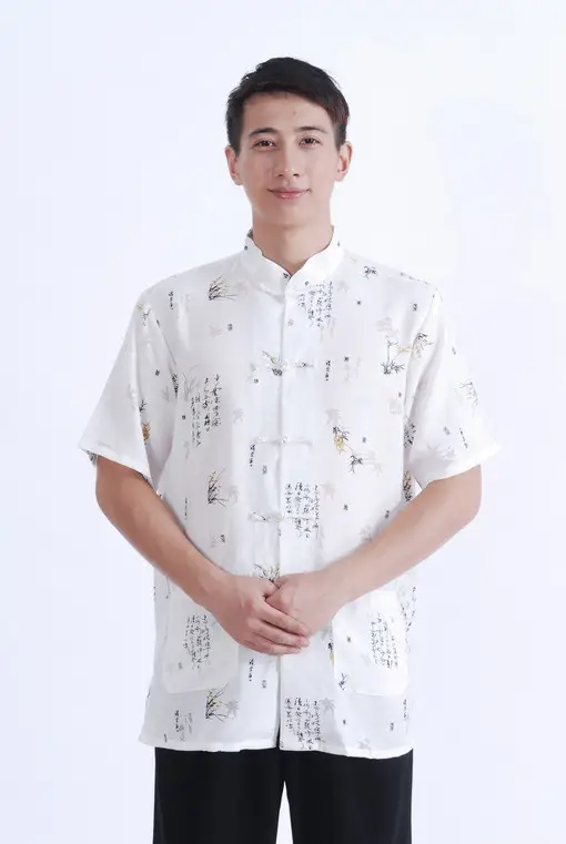 Chinese Tang Suit Cotton Linen Summer Autumn Men Top — feature 5