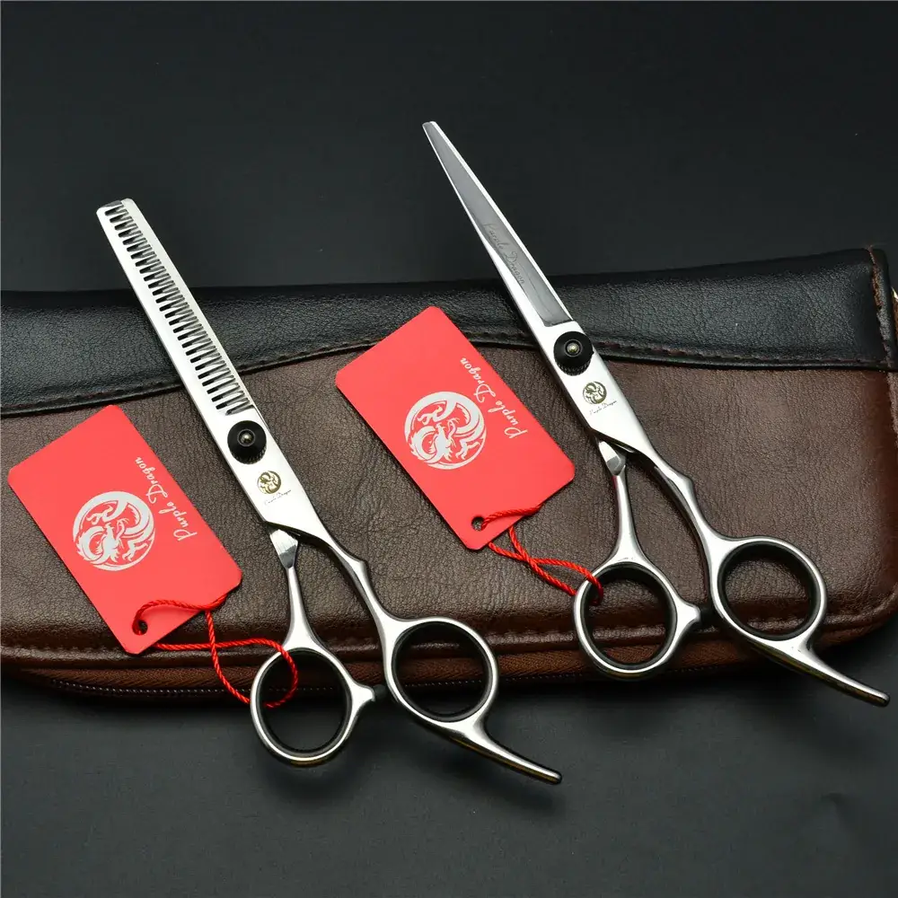 Zilong 6.0 Inch Flat Cut Hair Scissors Black - Image 2