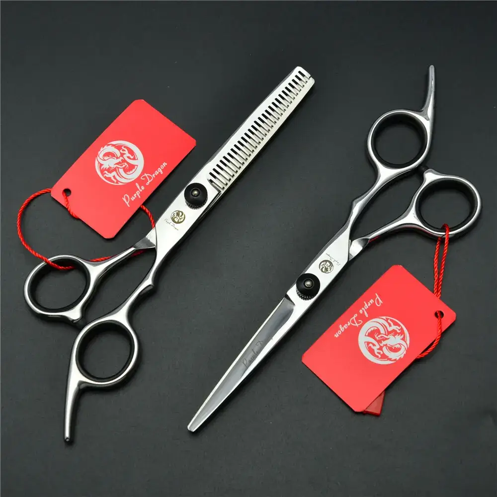 Zilong 6.0 Inch Flat Cut Hair Scissors Black - Image 3