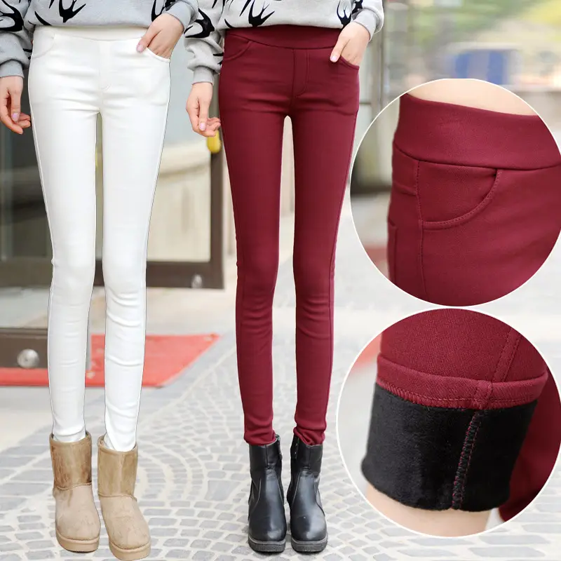 Korean Slim Fit Velvet Pencil Pants for Women