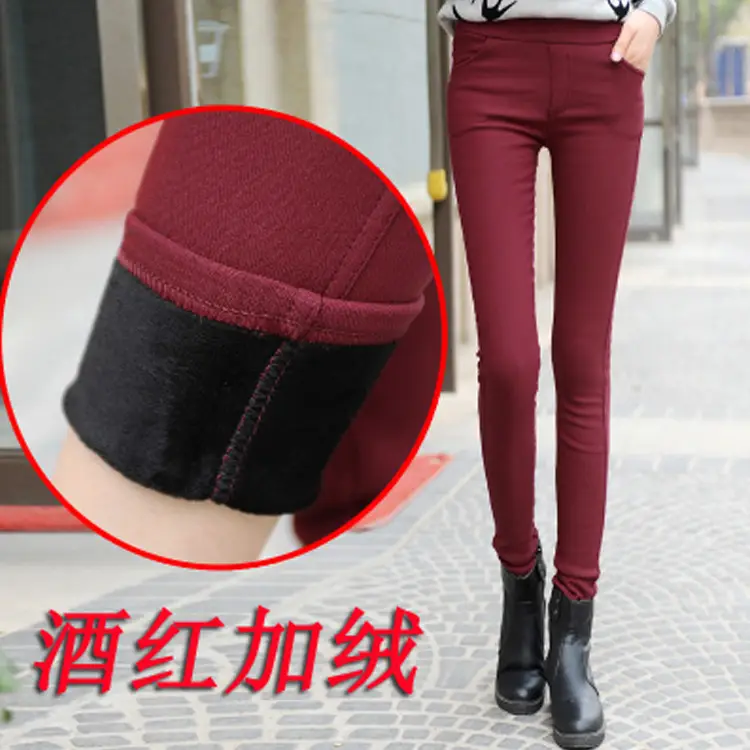 Korean Slim Fit Velvet Pencil Pants for Women