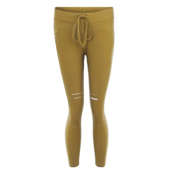 Women Ripped White Leggings High Waist Summer Wear - Image 7
