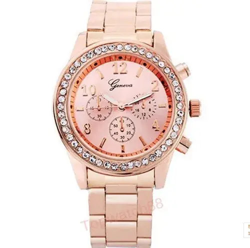 Gold Three-Eye Diamond Women's Watch Small - Image 8