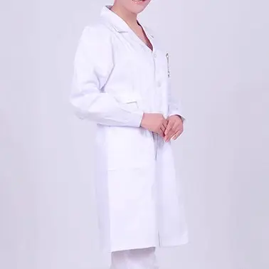 Nurse Long Sleeve Collar Lab Coat White - Image 4