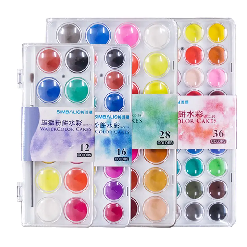 Male lion 28 Color 36 color solid watercolor transparent solid watercolor suit children painting painting painting paint