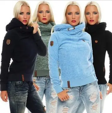 Women Grey Hooded Zipper Sweater with Orange Logo — feature 1
