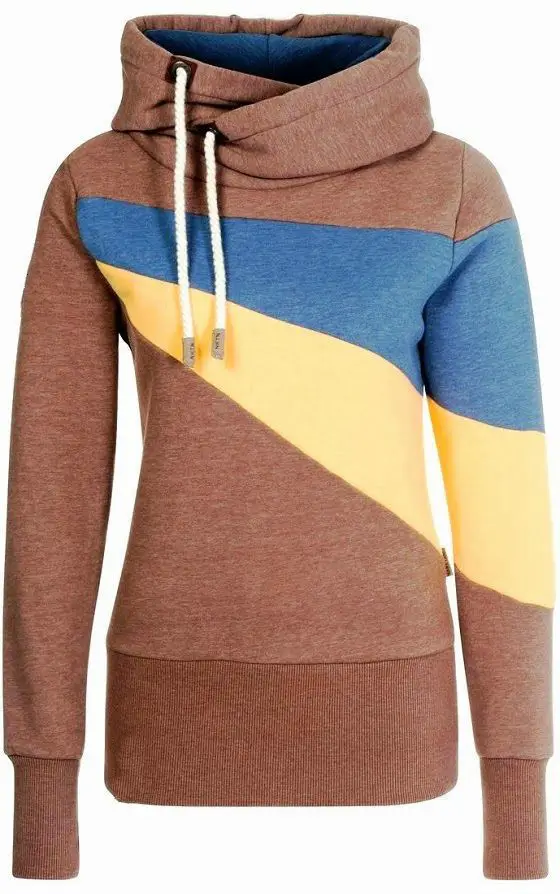 Women Grey Hooded Zipper Sweater with Orange Logo — feature 5