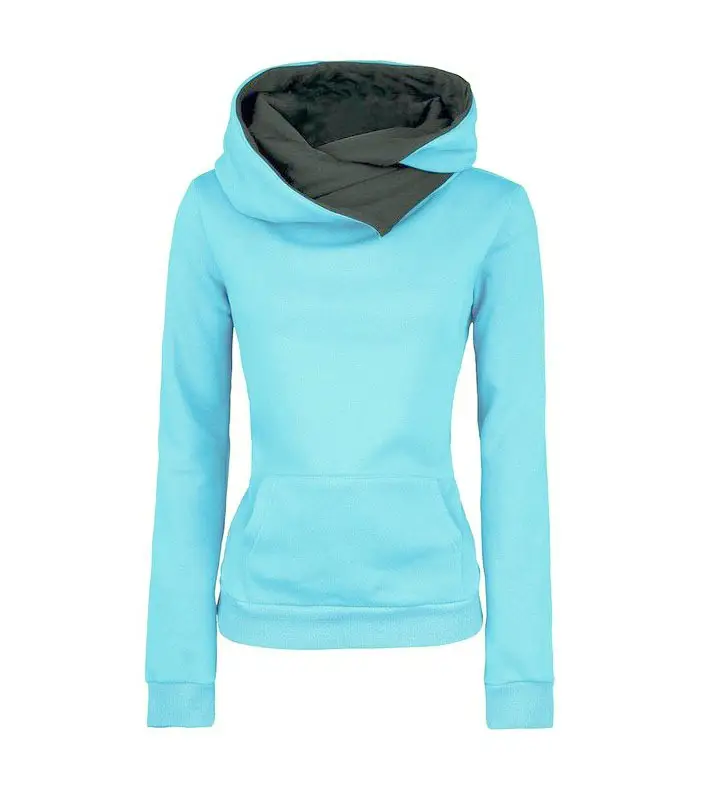 Women Grey Hooded Zipper Sweater with Orange Logo — feature 8