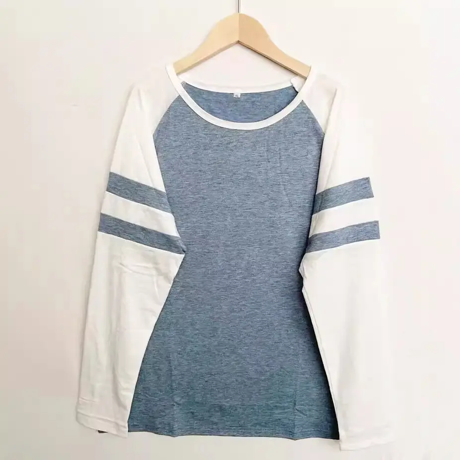 2021 Cross-Border Long Sleeve T-Shirt Red White Stripes - Image 14