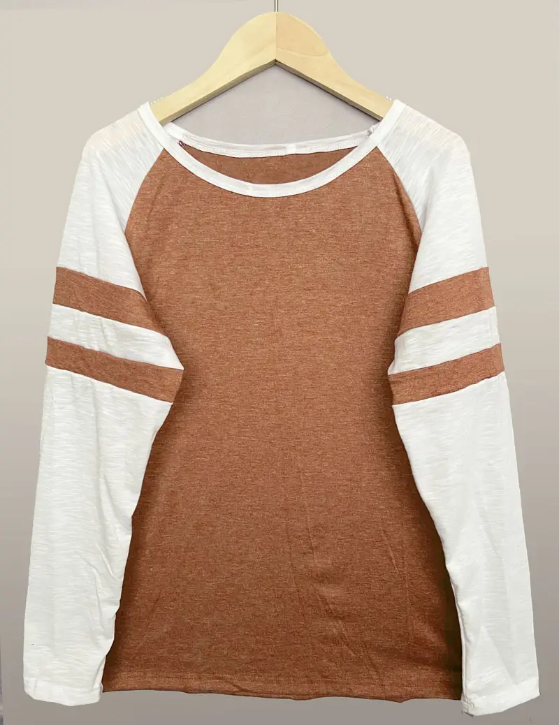 2021 Cross-Border Long Sleeve T-Shirt Red White Stripes - Image 7
