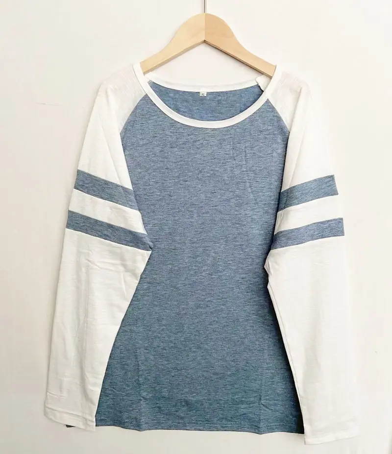 2021 Cross-Border Long Sleeve T-Shirt Red White Stripes - Image 8