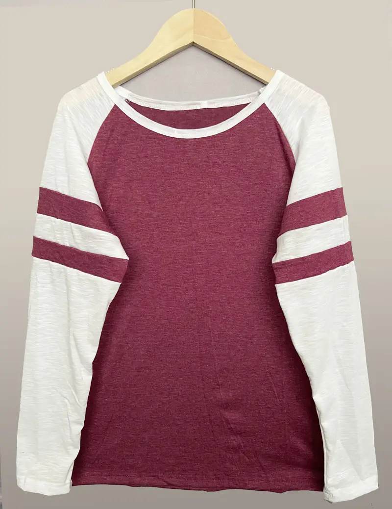 2021 Cross-Border Long Sleeve T-Shirt Red White Stripes - Image 9