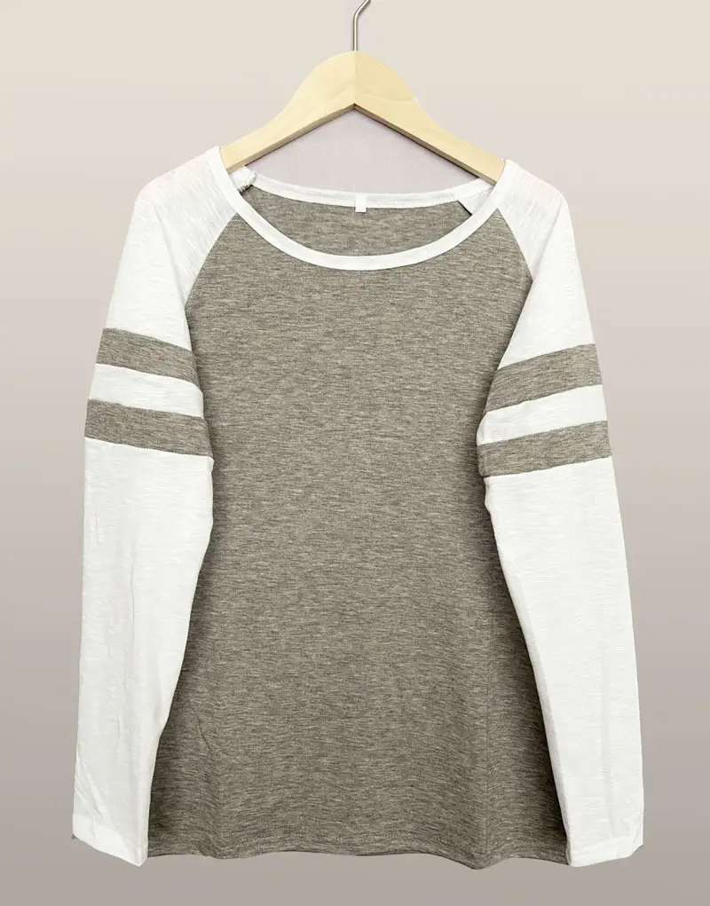 2021 Cross-Border Long Sleeve T-Shirt Red White Stripes - Image 10