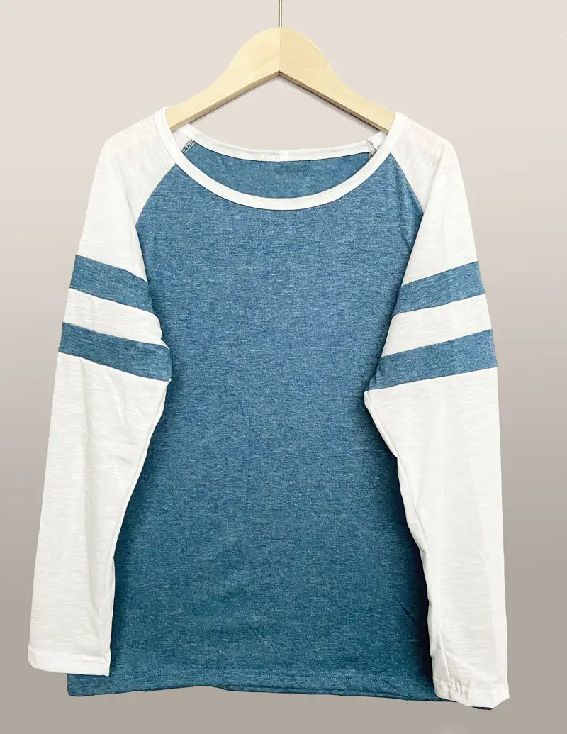 2021 Cross-Border Long Sleeve T-Shirt Red White Stripes - Image 11