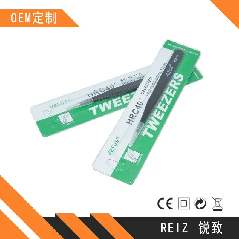 Non-magnetic ESD tweezers stainless steel precision eyelash patch - Image 4