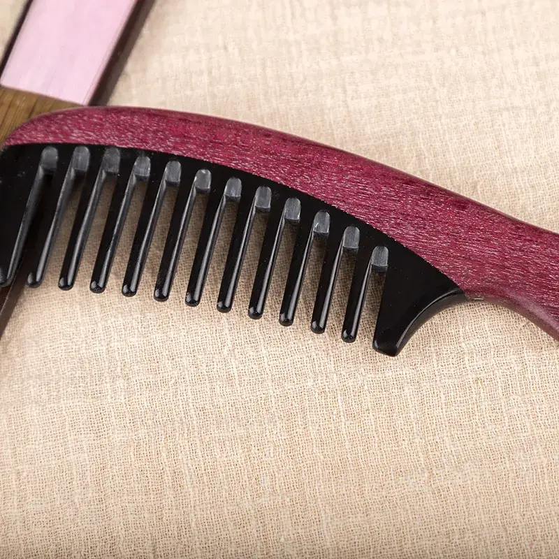 Rosewood Horn Hair Comb Large Double Curved Wholesale - Image 3